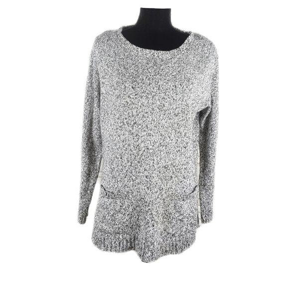 J. Jill Tops - J.Jill Womens S Grey Black Marled 2 Pocket Cotton Blend Tunic Top